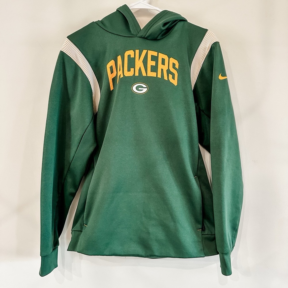 Boys Green Bay Packers Nike Hooded Sweatshirt Medium NFL Thermafit